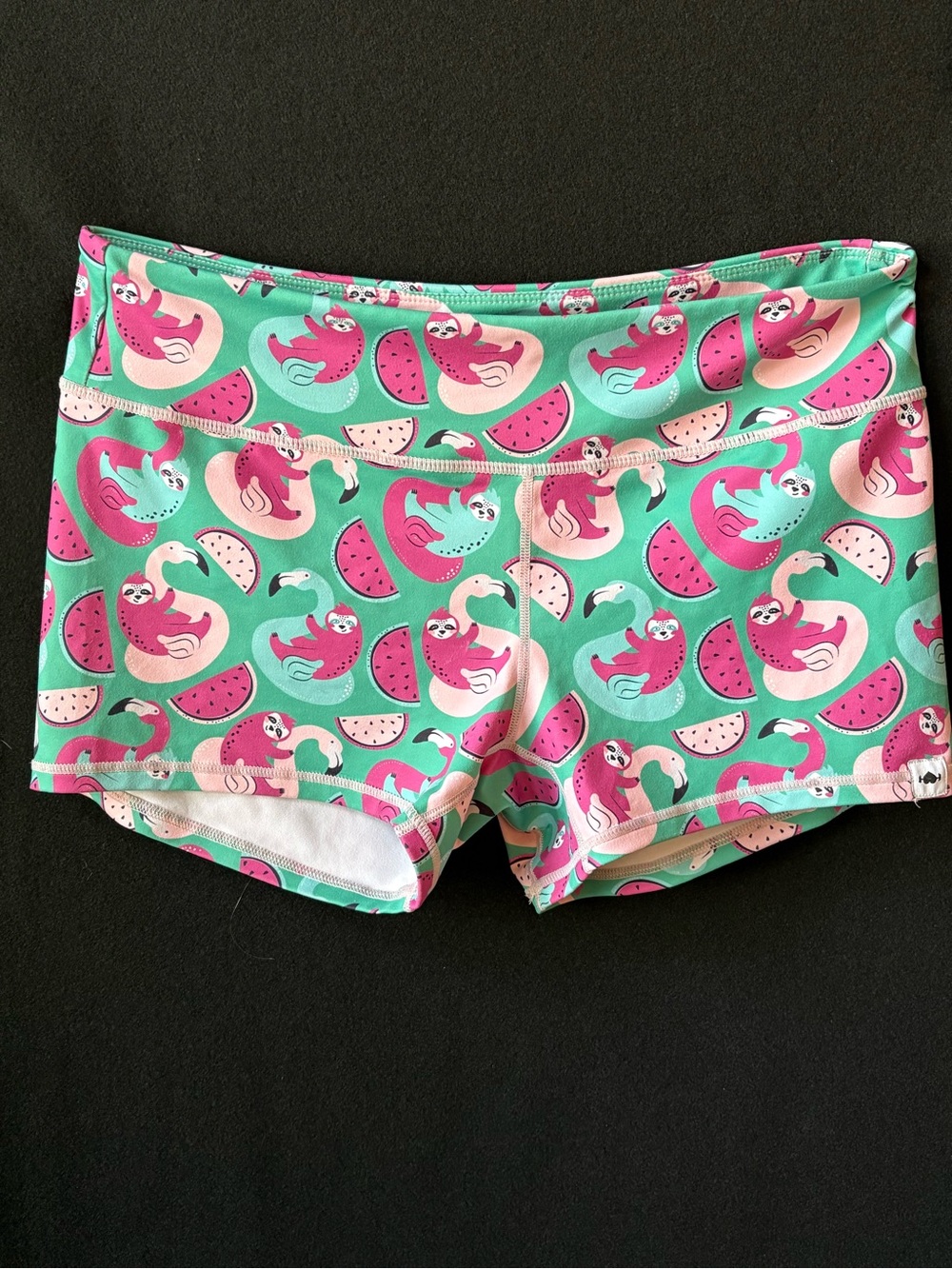 WodBottom Serial Chiller Athletic Shorts Sloth & Watermelon Print XL